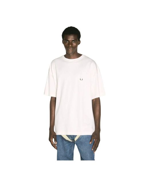 Mugler Baumwoll-t-shirt mit silberfarbener hardware in White für Herren