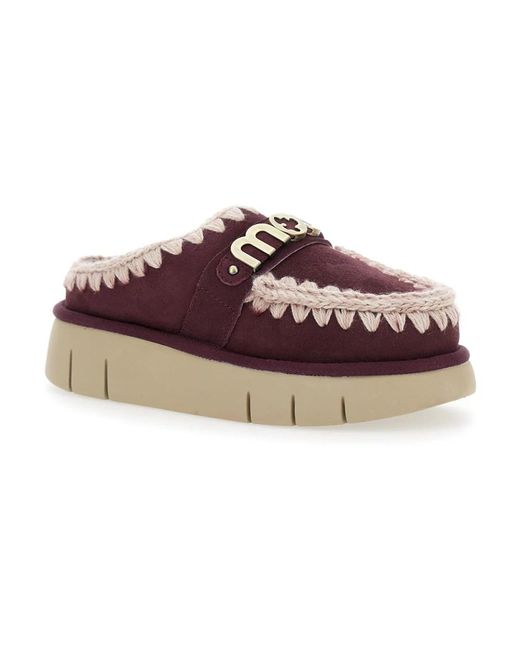 Mou Schoenen ,Rood ,Bordeaux Sandalen Met Bounce Clog Logo in het Brown