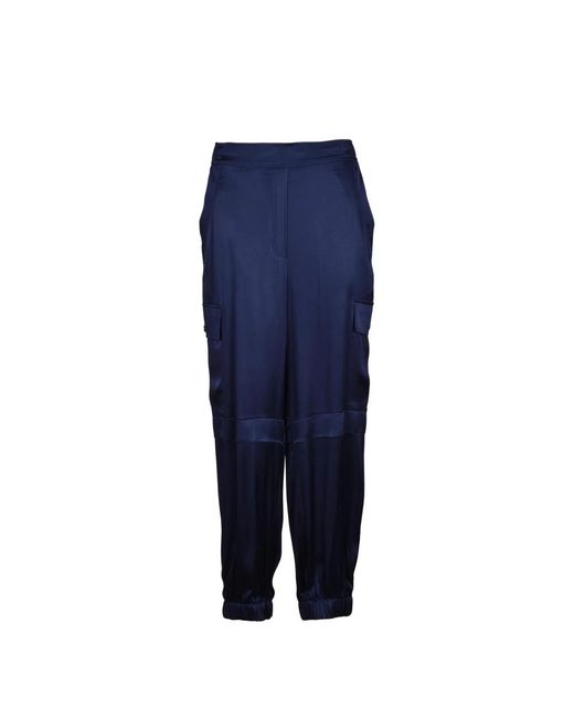 Semicouture Blue Straight Trousers