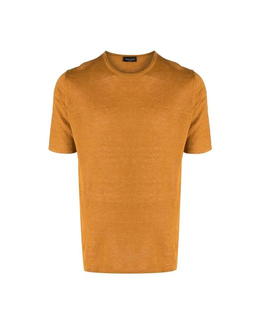 Roberto Collina Modernes strick t-shirt in Orange für Herren