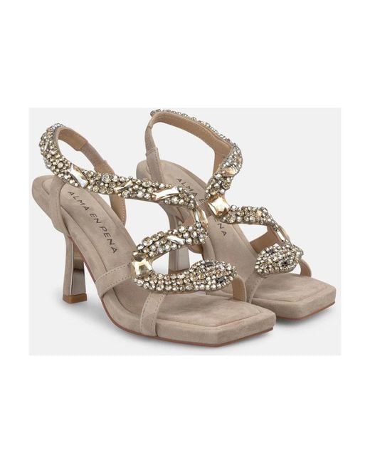 Alma En Pena. Metallic High Heel Sandals