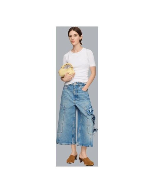 Ganni Blue Cropped Jeans