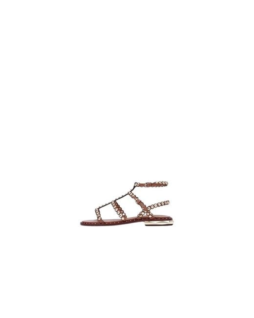 Ash White Flat Sandals