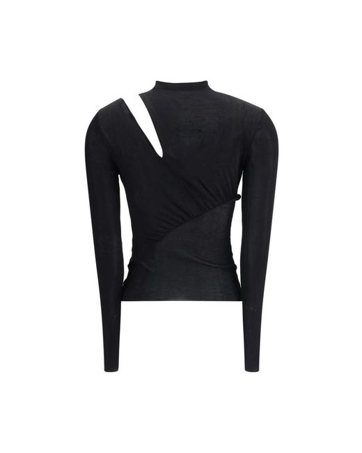 Self-Portrait Long Sleeve Tops in het Black