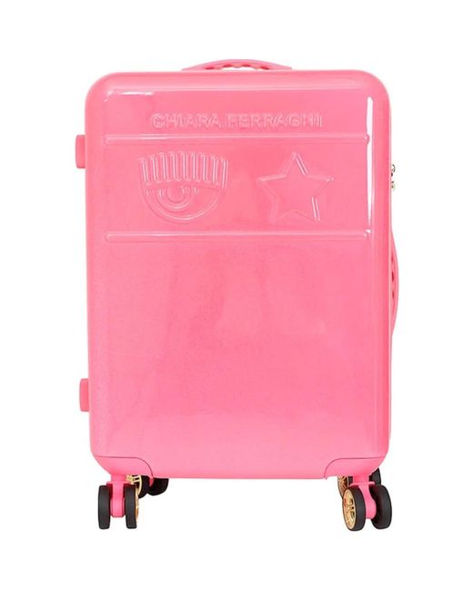 Valigia da viaggio elegante di Chiara Ferragni in Pink