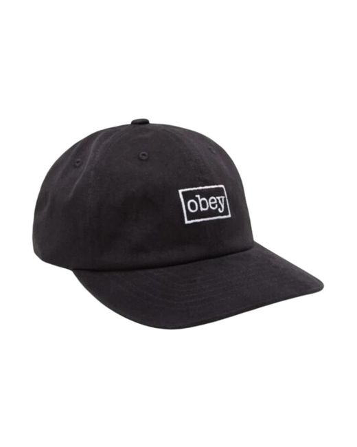 Obey Outline 6 Panel Snapback in Black für Herren