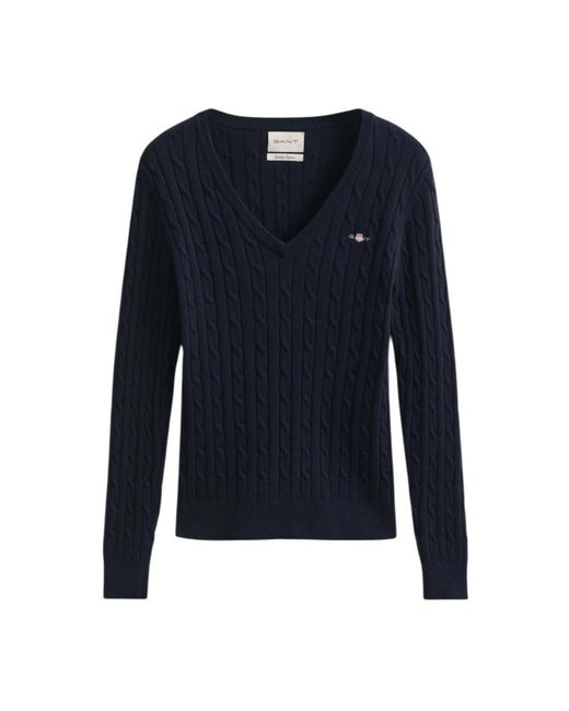 Gant Blue V-Neck Knitwear