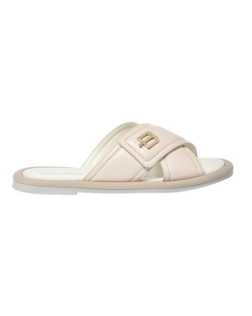 Baldinini White Ledermules