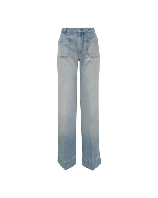Victoria Beckham Blue Wide Jeans