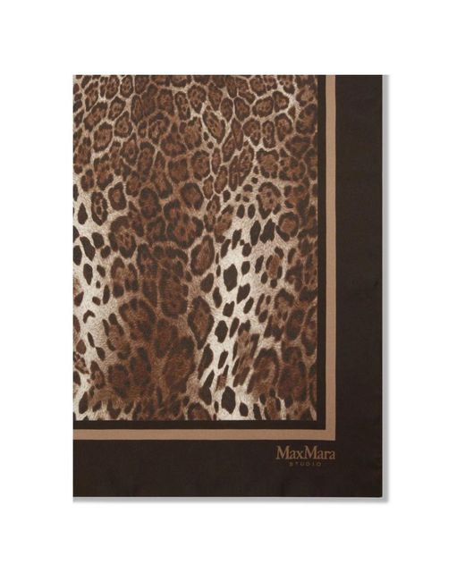 Max Mara Brown Silk Scarves