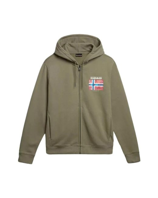 Napapijri Green Zip-Throughs for men