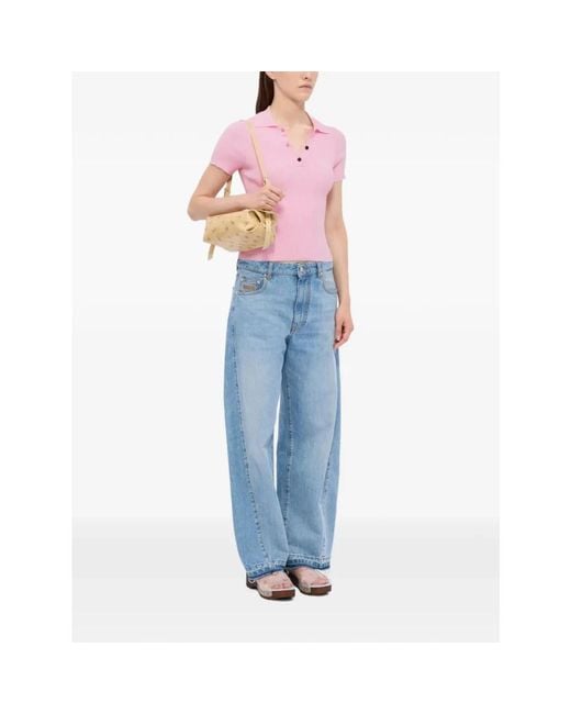 MSGM Pink V-Neck Knitwear