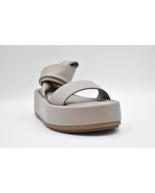 Paloma Barceló Gray Flat Sandals