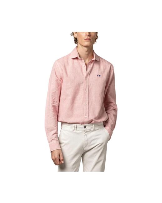 Scotta Overhemden ,Roze ,Katoen Lissome Li-Co Shirt in het Pink voor heren