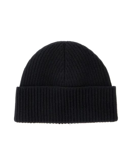 AMI Zwarte Gebreide Logo Wol Hoed in het Black