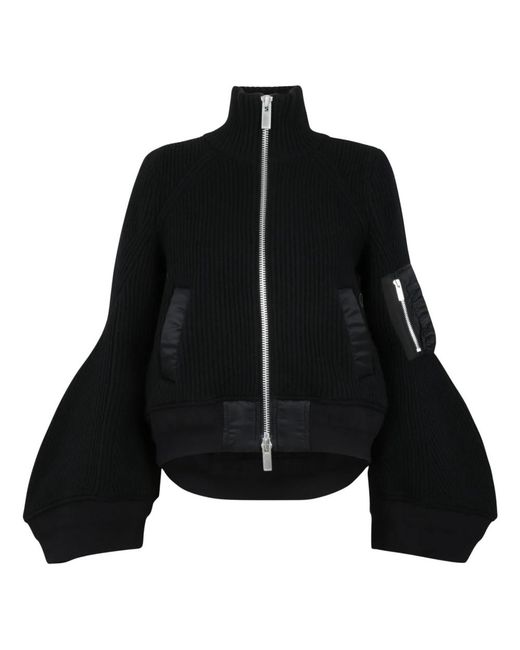 Sacai Black Bomber Jackets