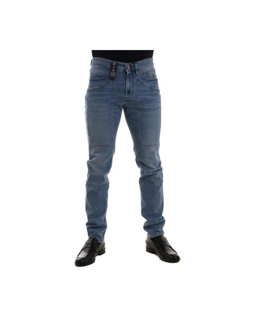 Slim fit jeans in denim a 5 tasche di Jeckerson in Blue da Uomo