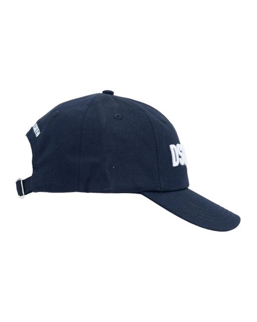 DSquared² Accessoires ,Blauw ,Katoen Embossed Logo Baseball Cap Fibbia in het Blue