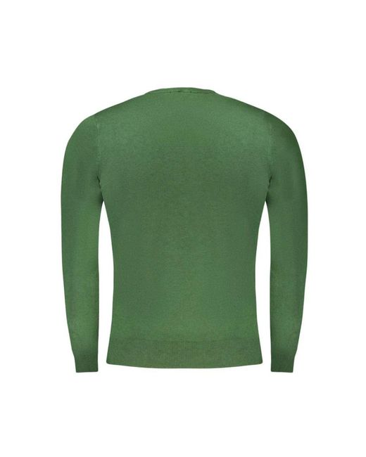Roberto Cavalli Green Round-Neck Knitwear for men