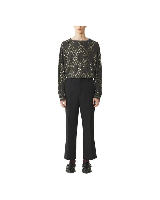 Lanvin Black Straight Trousers for men