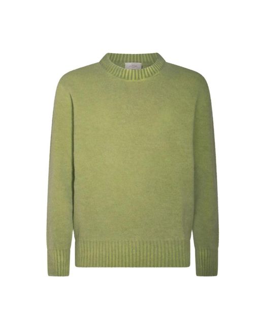 Altea Green Round-Neck Knitwear for men