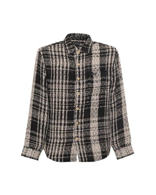 Guess Besticktes Logo Bi-Color Hemd in Black für Herren