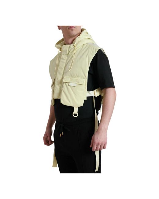 Dolce & Gabbana Jassen ,Geel ,Polyester Gele Capuchonvest Jas in het Green voor heren