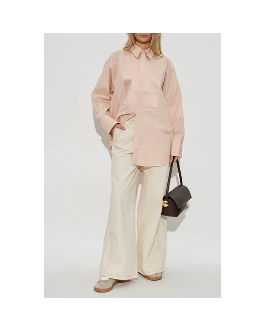 AMI Overhemden ,Roze ,Katoen Oversized Shirt in het Natural