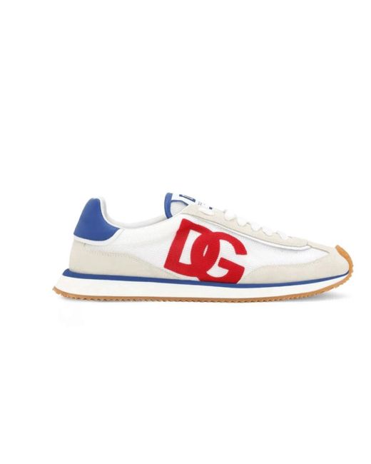 Sneakers low-top in rete con inserti in camoscio di Dolce & Gabbana in Blue da Uomo