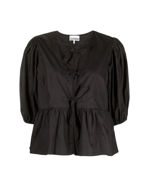 Ganni Black Blouses