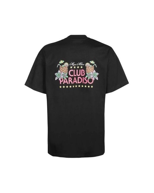 MSGM Tops ,Zwart ,Katoen Bedrukt Katoenen T-Shirt in het Black voor heren