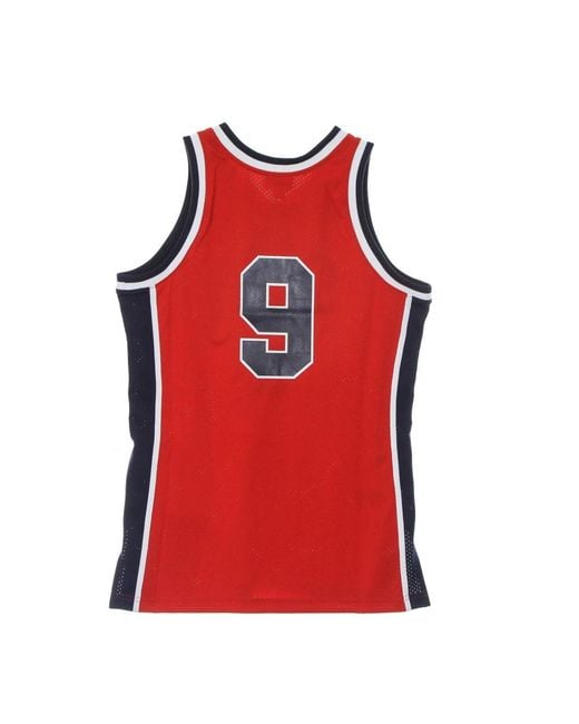 Mitchell & Ness Fitness ,Rood ,Polyester Michael Jordan Team Usa Basketball Tank Top in het Red voor heren