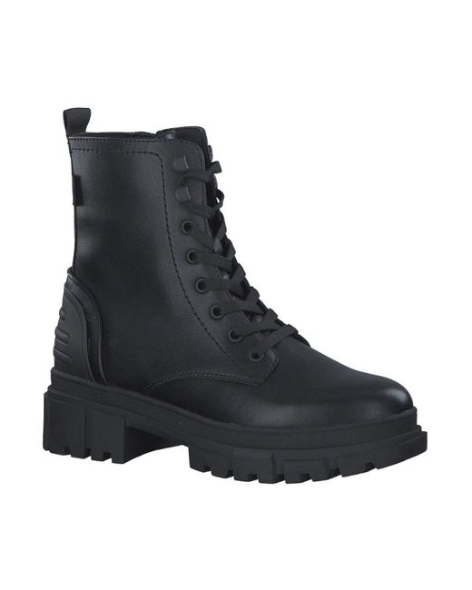 S.oliver Black Lace-Up Boots