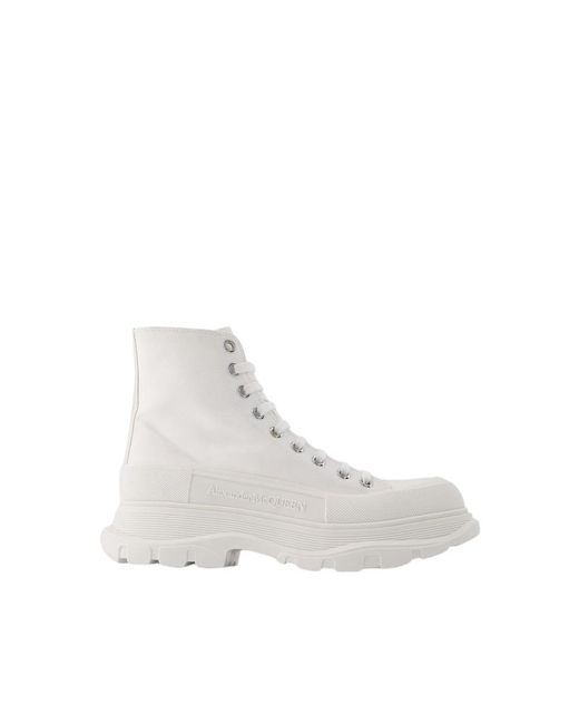 Zapatillas de plataforma - cuero blanco Alexander McQueen de color White