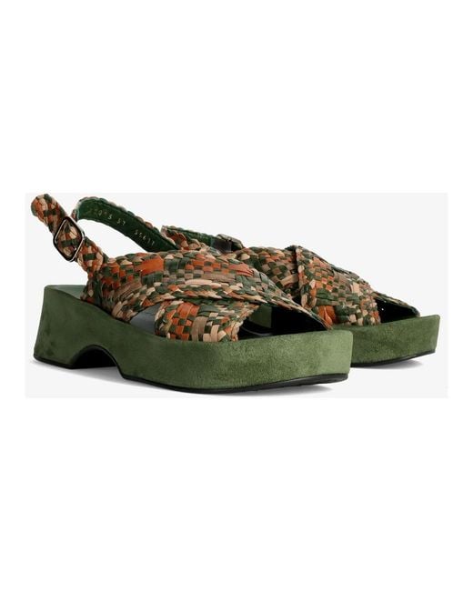 Pons Quintana Green High Heel Sandals