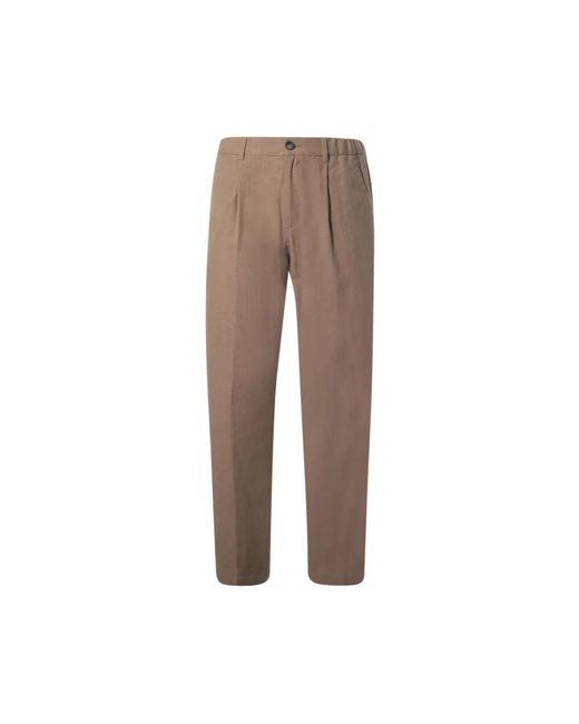 Herno Brown Straight Trousers for men