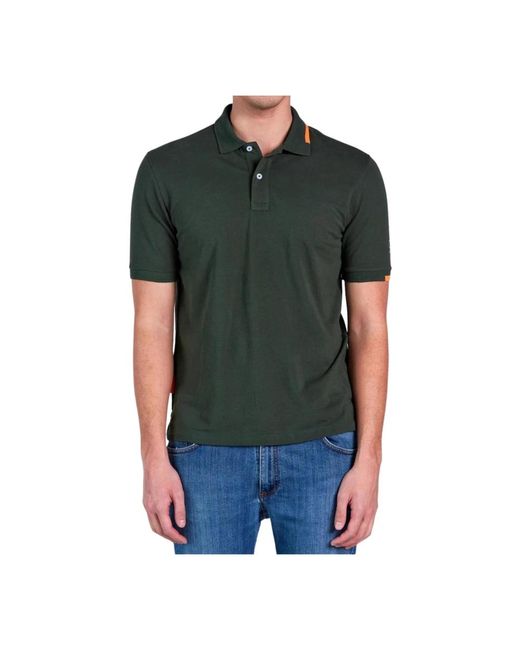 Suns Klassisches Grünes Poloshirt Mit Fluoreszierendem Tag-Detail in Green für Herren