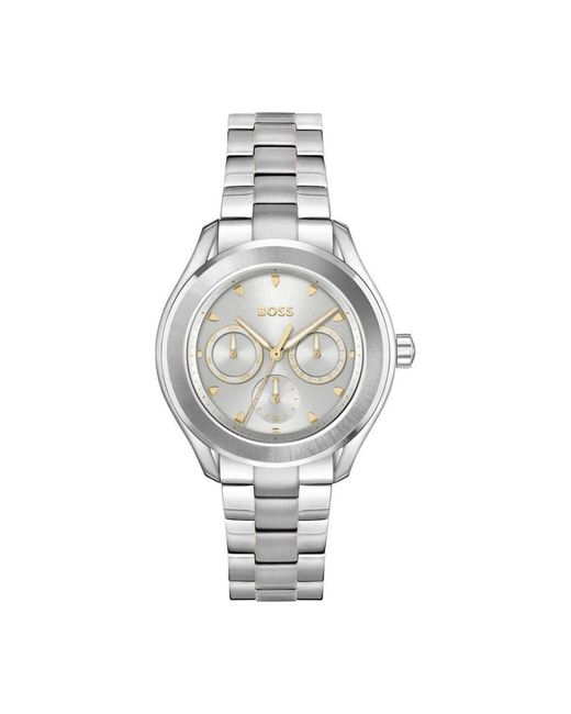 HUGO Metallic Moderne Quarz Analog Edelstahl Uhr