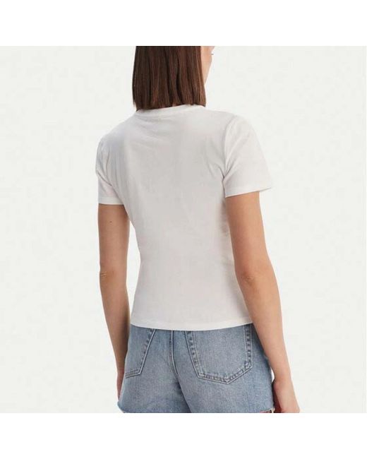 Calvin Klein Split Logo Graphic Slim T-Shirt in het White