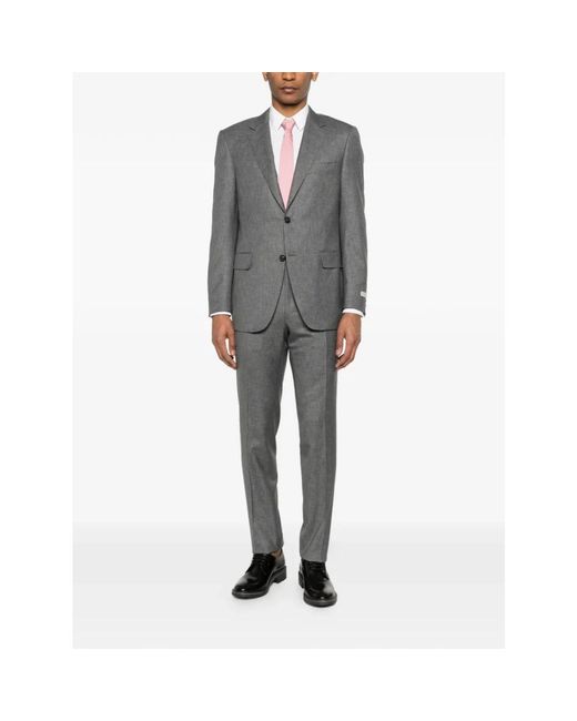 Canali Gray Single Breasted Suits for men