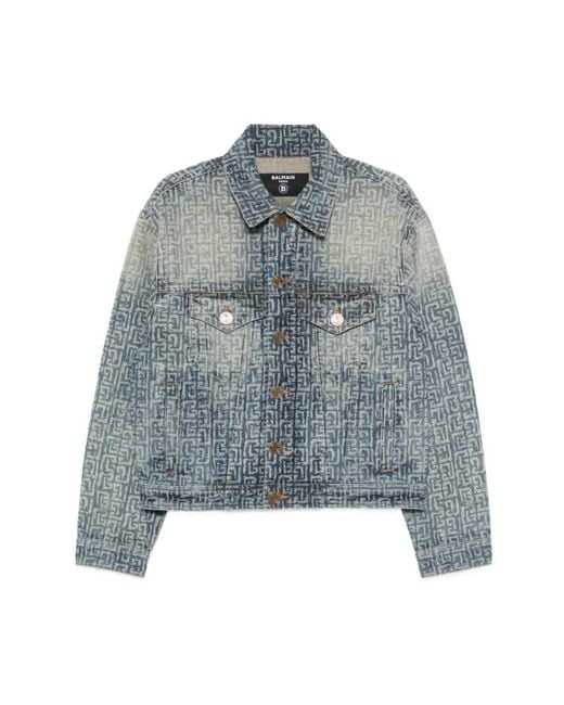 Balmain Blue Denim Jackets for men