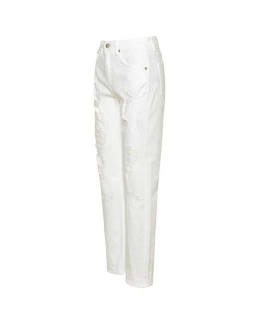 Dolce & Gabbana White Stilvolle weiße baumwoll boyfriend jeans
