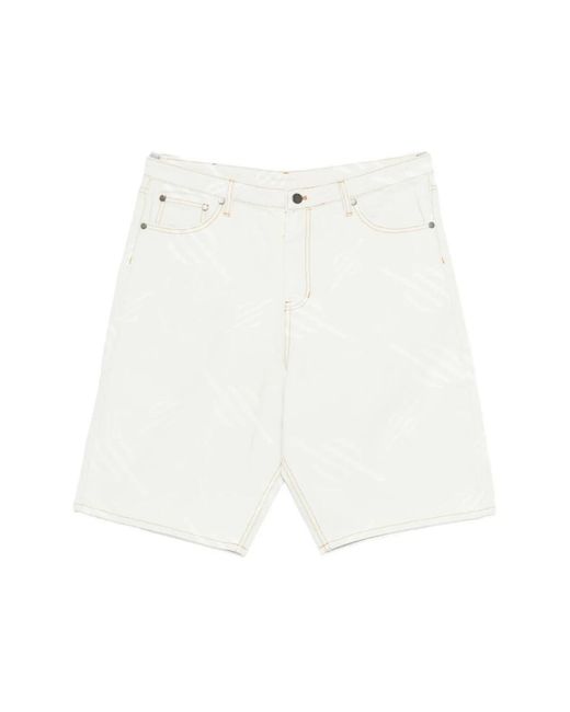 Daily Paper White Denim Shorts for men