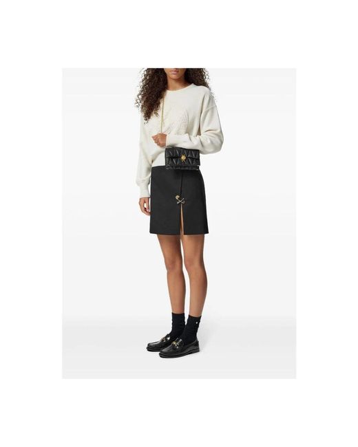 Versace Black Schwarze Gesteppte Schultertasche Mit Kette
