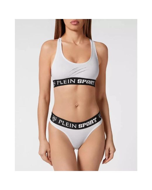 Philipp Plein Fitness ,Wit ,Katoen Witte Lingerie Set Met Logo in het White