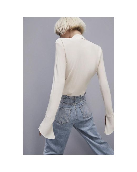 Patrizia Pepe White Blouse essential soft shirt bluse essentielles weiches hemd