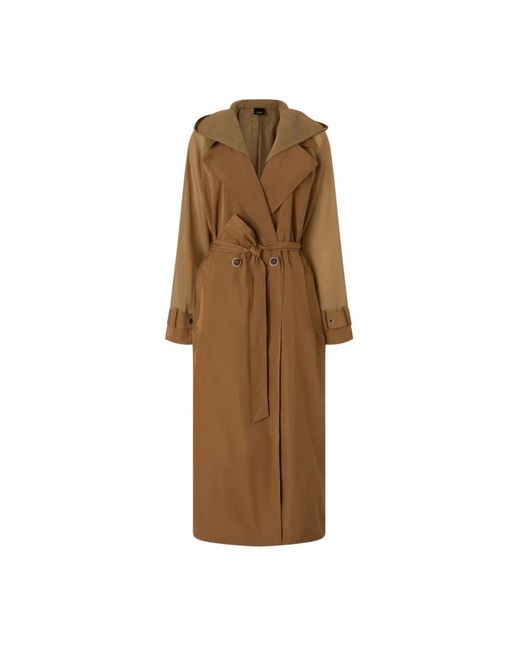 Pinko Brown Belted Coats