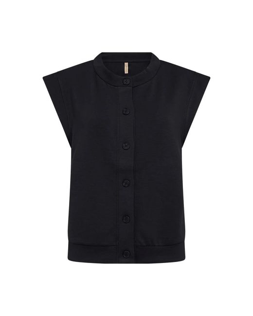 Soya Concept Black Schwarzes Gilet Mit Knopfdetails