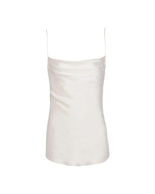 Balmain White Top aus drapiertem satin
