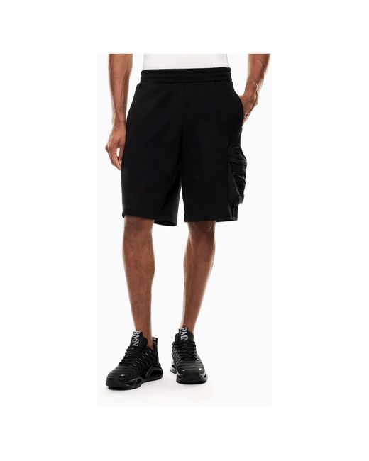EA7 Black Casual Shorts for men